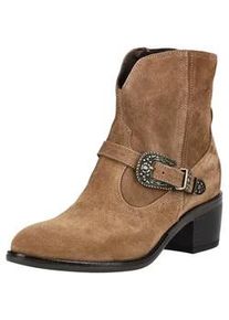 Bikerboots Nero Giardini "Nero Giardini Stiefelette Nubukleder", Damen, Gr. 38, braun, Nubukleder, Schuhe Bikerboots