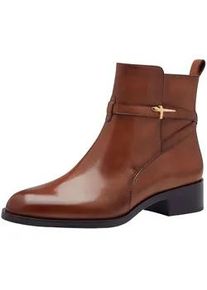 Stiefelette Tamaris "Tamaris Stiefelette Leder", Damen, Gr. 40, braun (cognac), Leder, Schuhe Stiefelette