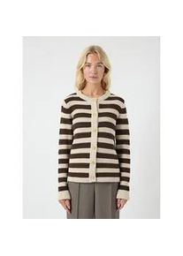 Strickjacke Y.A.S "YASSIRONI LS KNIT CARDIGAN S. NOOS", Damen, Gr. M, chocolate braun, Strick, Obermaterial: 100% Baumwolle, unifarben, regular fit h&uuml;ftbedeckend, Rundhals, Strickjacken Strickjacke