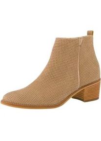 Stiefelette Paul Green "Paul Green Stiefelette Nubukleder", Damen, Gr. 37,5, beige, Nubukleder, Schuhe Stiefelette