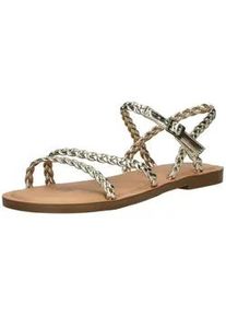 Toms Shoes Riemchensandale TOMS "TOMS Sandalen Lederimitat", Damen, Gr. 38,5, gold, Lederimitat, Schuhe Riemchensandale