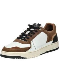 Sneaker Bullboxer "Bullboxer Sneaker Leder", Herren, Gr. 42, braun (wei&szlig;, braun), Leder, Schuhe Sneaker