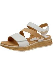 Riemchensandale Marco Tozzi "Marco Tozzi Sandalen Lederimitat/Textil", Damen, Gr. 38, wei&szlig;, Lederimitat, Textil, Schuhe Riemchensandale