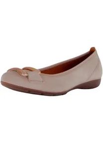Ballerina Gabor "Gabor Ballerinas Leder", Damen, Gr. 39, beige, Leder, Schuhe Ballerina