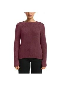 Strickpullover QS, Damen, Gr. M, rot, Strick, Obermaterial: 50% Baumwolle, 50% Polyacryl, unifarben, normal h&uuml;ftbedeckend, Rundhals, Rollkante, Pullover Strickpullover, mit Strickmuster und Rundhalsausschnitt