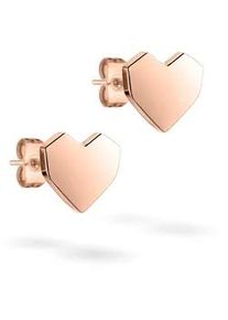 Paar Ohrstecker Liebeskind Berlin "Schmuck Edelstahl Urban Heart Herz", rosa (ros&eacute;goldfarben), Ohrringe, Damen, Edelstahl