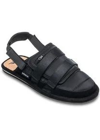 Sandale Quiksilver "After Session Mule", Herren, Gr. 12(45), schwarz, Obermaterial:Obermaterial: Textil, Leder, Rei&szlig;verschluss &ndash; Futter: Textil &ndash; Laufsohle: Gummi;, Schuhe Sandale