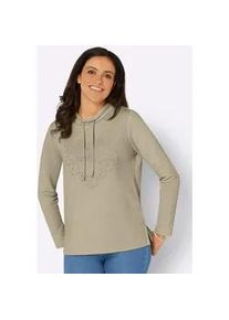 Langarmshirt Inspirationen "Sweatshirt", Damen, Gr. 42, beige (sand), 50% Baumwolle, 50% Polyester, unifarben, Shirts Langarmshirt