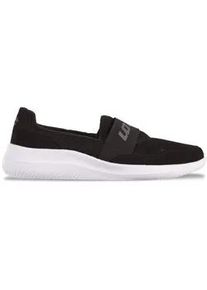 Slipper Lotto, Damen, Gr. 45, schwarz (schwarz, dunkelgrau), Kunstfaser, Synthetik, unifarben, Schuhe Slipper, - mit bequemer Memory-Foam Innensohle