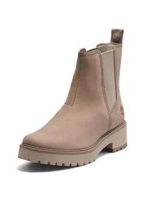 Schn&uuml;rboots Timberland "CARNABY COOL MID CHELSEA BOOT", Damen, Gr. 41, beige (taupe gray), Leder, Schuhe Schn&uuml;rboots, Stiefelette, Winterschuhe, Ankle Boots