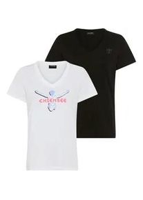 T-Shirt Chiemsee, Damen, Gr. XXL (48/50), wei&szlig; (wei&szlig;, schwarz), Obermaterial: 100% Baumwolle, Shirts T-Shirt