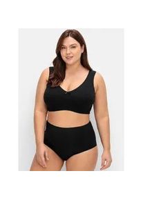 Entlastungs-BH sheego, Damen, Gr. 110, Cup D, schwarz, 90% Baumwolle, 6% Elasthan, 4% Polyamid, BHs Entlastungs-BH