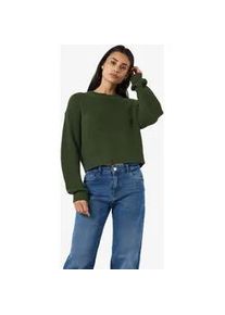 Rundhalspullover Noisy may "NMMAYSA L/S O-NECK KNIT NOOS", Damen, Gr. L, kombu gr&uuml;n, Strick, Obermaterial: 50% Baumwolle, 50% Polyacryl, unifarben, regular fit taillenbedeckt, Rundhals, Rippstrickb&uuml;ndchen, Pullover Rundhalspullover