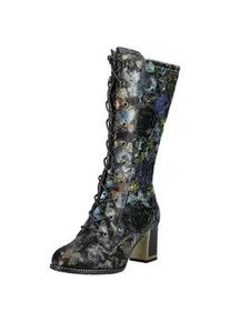 Schn&uuml;rstiefel Laura Vita "Laura Vita Stiefel Leder/Textil", Damen, Gr. 40, blau, Leder, Textil, Schuhe Schn&uuml;rstiefel