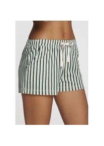 Pyjamashorts s.Oliver, Damen, Gr. 48/50, N-Gr, wei&szlig; (gr&uuml;n, wei&szlig;, gestreift), Single Jersey, Obermaterial: 50% Baumwolle, 50% Viskose, gestreift, Basic, Basic kurz, Hosen, mit sch&ouml;nem Allovermuster