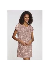 Nachthemd Vivance DREAMS, Damen, Gr. 44/46, N-Gr, schwarz (rosa, schwarz, gemustert), Single Jersey, Obermaterial: 100% Baumwolle, gemustert, Basic, Basic mini, Rundhals, angeschnitten, Kleider Nachthemd, mit sch&ouml;nem Animalprint