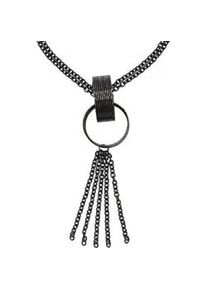 Lange Kette Firetti "Schmuck Geschenk Rough Rings Y-Kette", gunfarben, Halsketten, Damen, Metall, L: 63