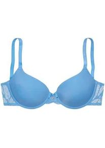 Schalen-BH Vivance, Damen, Gr. 70, Cup D, blau, Spitze, Obermaterial: 85% Polyamid, 15% Elasthan, BHs Schalen-BH, mit B&uuml;gel und nahtlos vorgeformten Cups, verf&uuml;hrerische Dessous