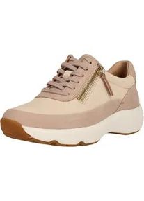 Sneaker Clarks "Tivoli", Damen, Gr. 40, beige, Leder, Schuhe Sneaker, im leichten Design mit praktischem Rei&szlig;verschluss