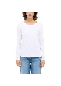 Langarmshirt Mustang "Damen Style Elly", Damen, Gr. XS, wei&szlig;, Jersey, 100% Baumwolle, Rundhals, Shirts Langarmshirt