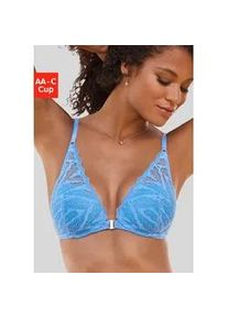 Push-up-BH Vivance, Damen, Gr. 90, Cup AA, blau, Spitze, Obermaterial: 89% Polyamid, 11% Elasthan, BHs Push-up-BH, mit B&uuml;gel, im High-Apex-Design, verf&uuml;hrerische Dessous