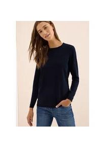 Strickpullover Cecil, Damen, Gr. L (42), blau (urban dunkelblau), Strick, Obermaterial: 60% Baumwolle, 40% Viskose, unifarben, normal h&uuml;ftbedeckend, Rundhals, Flachstrickb&uuml;ndchen, Pullover Strickpullover, mit feinem Detail an der Schulter und Viskose-Anteil, Topseller