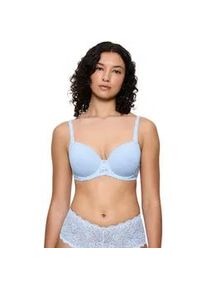 T-Shirt-BH Triumph "Amourette", Damen, Gr. 80, Cup F, blau (ice), Microtouch, Obermaterial: 61% Polyester, 27% Polyamid, 12% Elasthan, BHs T-Shirt-BH, Stretch-Spitze, glatte Cups, atmungsaktiv, leicht, feminin