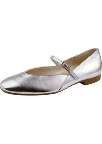 Riemchenballerina Paul Green "Paul Green Ballerinas Leder", Damen, Gr. 37, silber (metallic silber), Leder, Schuhe Riemchenballerina