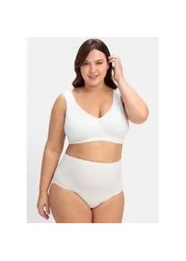 Entlastungs-BH sheego, Damen, Gr. 11,5, Cup D, wei&szlig;, 90% Baumwolle, 6% Elasthan, 4% Polyamid, BHs Entlastungs-BH