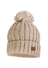 Strickm&uuml;tze MaxiMo, Jungen, Gr. 55/57, braun (camelmeliert), Grobstrick, Materialmix, unifarben, M&uuml;tzen Strickm&uuml;tze, Wollanteil, gef&uuml;ttert, Bommel