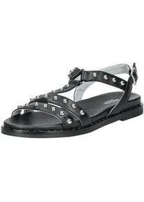 Riemchensandale Nero Giardini "Nero Giardini Sandalen Leder", Damen, Gr. 37, schwarz, Leder, Schuhe Riemchensandale