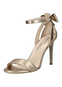 Riemchensandale Nero Giardini "Nero Giardini Sandalen Leder", Damen, Gr. 36, gold, Leder, Schuhe Riemchensandale