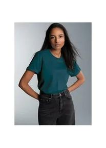 T-Shirt TRIGEMA "TRIGEMA T-Shirt DELUXE Baumwolle", Damen, Gr. XL, blau (saphir), Single Jersey, 100% Baumwolle, Basic, lang, Rundhals, Shirts T-Shirt