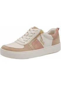 Sneaker Tamaris "Tamaris Sneaker Leder/Synthetik", Damen, Gr. 38, beige (beige, wei&szlig;), Leder, Synthetik, Schuhe Sneaker