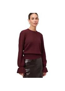 Strickpullover Zero "Damen mit Volant-&Auml;rmeln", Damen, Gr. 40, mystic berry, Strick, Obermaterial: 50% Viskose, 28% Polyester, 22% Polyamid, durchscheinend, figurbetont normal, Rundhals, eng gewellter Abschluss mit Gummizug, Pullover Strickpullover, weiteres Detail