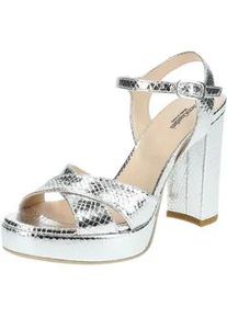 High-Heel-Sandalette Nero Giardini "Nero Giardini Sandalen Leder", Damen, Gr. 39, silber, Leder, Schuhe