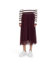 BETTY & CO Midirock BETTY & CO "Damen mit Plissee", Damen, Gr. 40, lila (schwarz aubergine), Netz, Obermaterial: 100% Polyester; Futter: 100% Polyester, figurumspielend lang, R&ouml;cke, Plissee