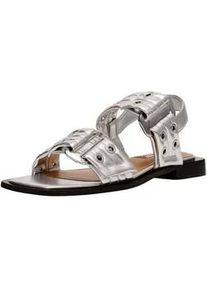 Riemchensandale Steve Madden "Steve Madden Sandalen Lederimitat", Damen, Gr. 40, silber, Lederimitat, Schuhe Riemchensandale