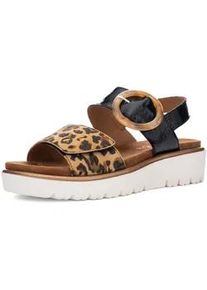 Keilsandalette Ara "Ara Sandalen Leder", Damen, Gr. 39, schwarz (schwarz, braun), Leder, Schuhe