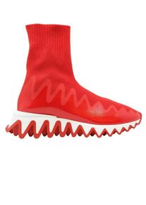Christian Louboutin Stiefel - Loubi Fabric Sharkysock Sneakers - Gr. 36,5 (EU) - in Rot - f&uuml;r Damen