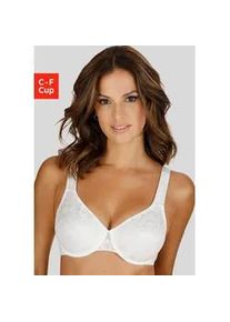 Minimizer-BH Nuance, Damen, Gr. 100, Cup F, beige (creme), Spitze, Obermaterial: 80% Polyamid (TACTEL), 15% Elasthan (LYCRA), 5% Baumwolle, BHs Minimizer-BH, mit B&uuml;gel & breiten Tr&auml;gern, aus flacher, gl&auml;nzender Spitze