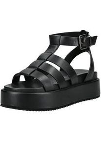 Plateausandaletten Buffalo "Buffalo Sandalen Lederimitat", Damen, Gr. 40, schwarz, Lederimitat, Schuhe