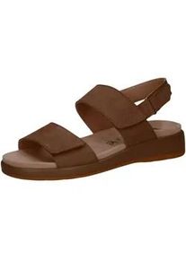 Riemchensandale Caprice "Caprice Sandalen Nubukleder", Damen, Gr. 38, grau (taupe), Nubukleder, Schuhe Riemchensandale