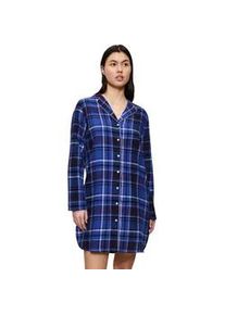 Nachthemd Triumph "Boyfriend NDW 01 X Checks", Damen, Gr. 38, N-Gr, blau (blau, schwarz combination), Flanell, Obermaterial: 100% Baumwolle, Kleider Nachthemd, bequem und stilvoll