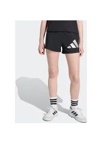 Shorts Adidas SPORTSWEAR "TRAIN ESSENTIALS PRINT SPORT- KINDER", M&auml;dchen, Gr. 152, N-Gr, schwarz (schwarz, silber metallic), Obermaterial: 100% Polyester, Hosen Shorts