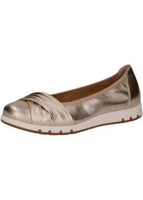 Ballerina Caprice "Caprice Ballerinas Leder", Damen, Gr. 38, gold, Leder, Schuhe Ballerina