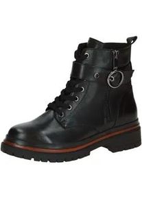 Schn&uuml;rstiefelette Caprice "Caprice Stiefelette Leder", Damen, Gr. 39, schwarz, Leder, Schuhe Schn&uuml;rstiefelette