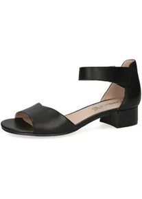 Riemchensandale Caprice "Caprice Sandalen Nappaleder", Damen, Gr. 38,5, schwarz, Nappaleder, Schuhe Riemchensandale