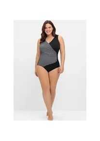 Badeanzug sheego, Damen, Gr. 44, Cup B, schwarz, Polyester, Badeanz&uuml;ge Badeanzug