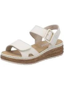 Keilsandalette Rieker "Rieker Sandalen Lederimitat", Damen, Gr. 40, beige (creme), Lederimitat, Schuhe